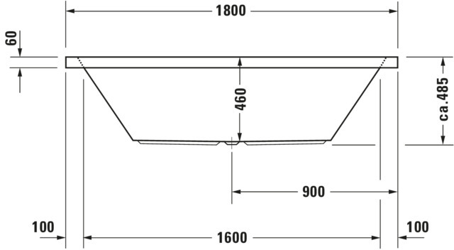 Duravit Whirlwanne Starck 1800x900mm Einbauvers.,2 RS,m.ÜL,Jet-System,weiß