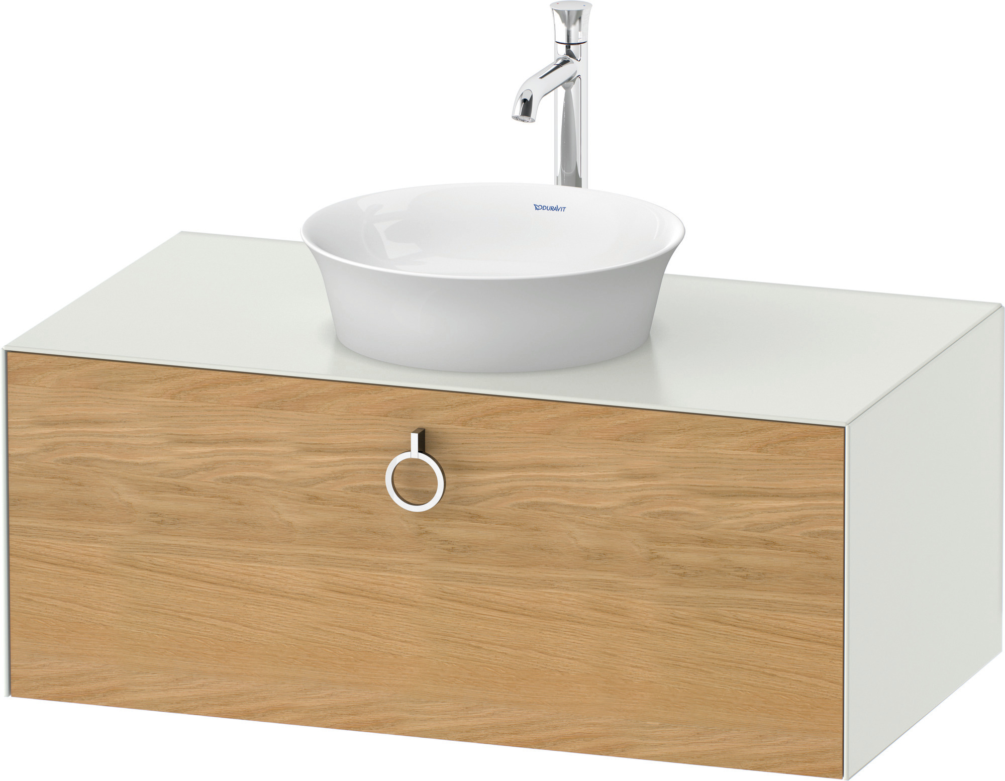 Duravit WTU wandh. White Tulip,1 Ausz.,mit Griff,408x1000x550,Eiche N.M./Weiß Sdm