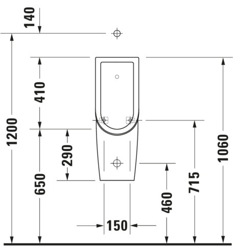 Duravit Urinal Starck 3, Zulauf von oben rimless, ohne Fliege, weiß, HYG