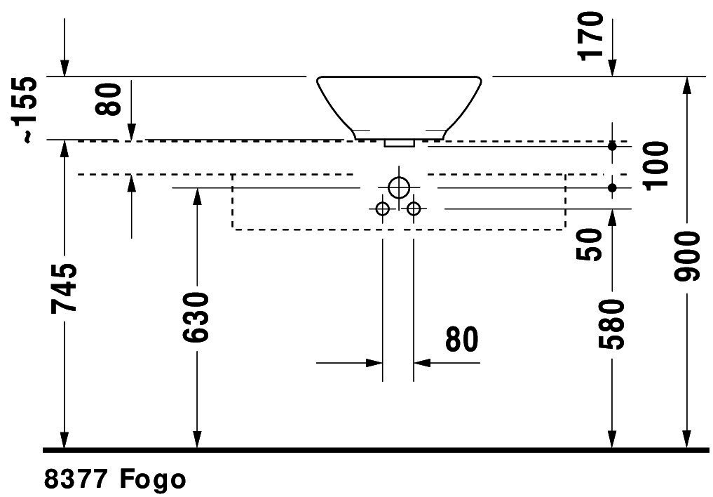 DU ASB Design Classics Bacino 420 mm rund, mit ÜL, ohne HLB, weiß