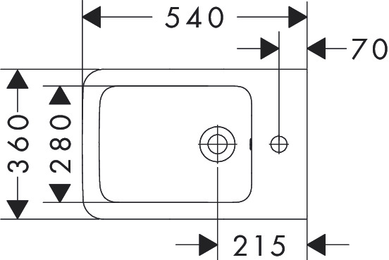 Hansgrohe Wand Bidet EluPura Q 540 mm mit  Hahnloch u.Überlauf weiß Hansgrohe Wand Bidet EluPura Q 540 mm mit  Hahnloch u.Überlauf weiß
