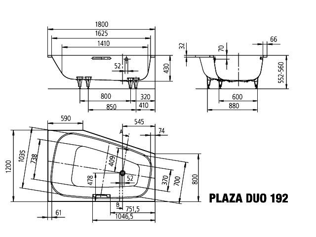 KA BW PLAZA DUO LINKS Mod.192,1800x1200 mm,pergamon