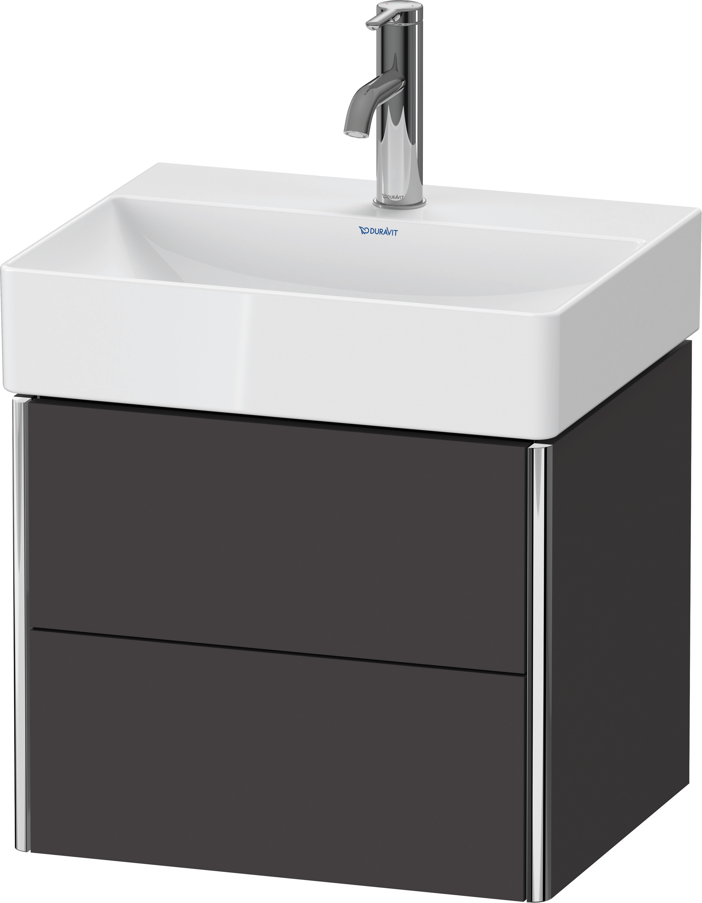 Duravit WTU XSquare wandhängend, 2 Schubk. 397x484x390mm, Graphit Supermatt