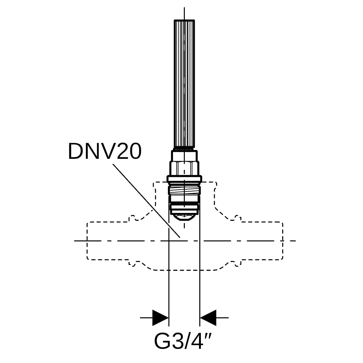 Geberit Oberteil für UP-Absperrventil DN1=20, G=3/4"