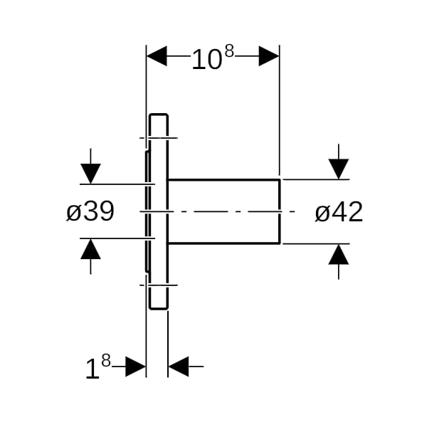 Geberit Mapress C-Stahl Flansch PN 10/16 mit Einschubende d42