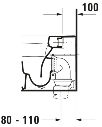 Duravit Stand-WC DuraStyle 570 mm Tiefspüler,Abg.waagr.,BTW,weiß,HYG