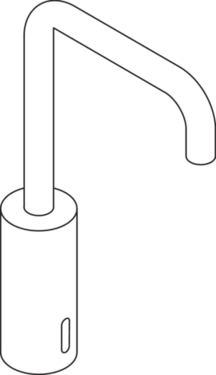 HEWI SENSORIC Waschtischarmatur elektr., verchr, Rundrohr, Batteriebetrieb