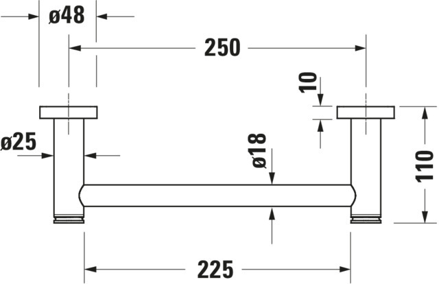 DU D-Code Wannengriff 200 mm,  Chrom