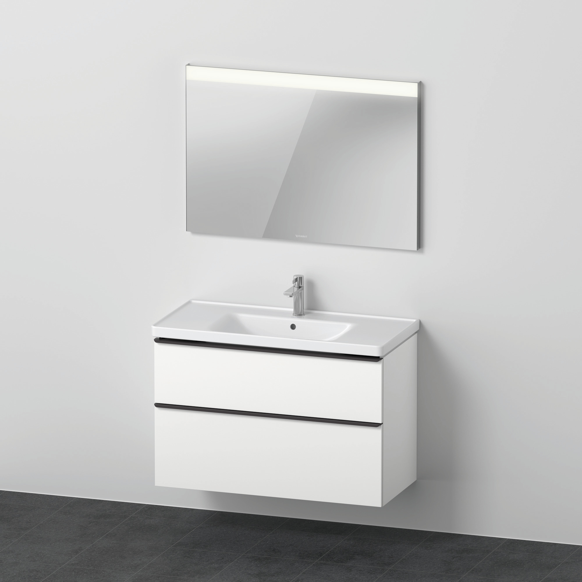 DU D-Neo Möbel-Set wandh. 1000x480mm WT,WTU Ausz 1,SBK 1,SP Eckig,Weiß Matt