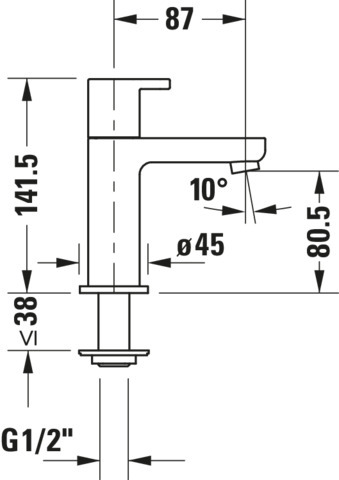 DU B.2 Standventil ohne Zugstange, Chrom HG