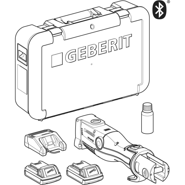 Geberit ACO 203plus Pressgerät im Koffer CEE 7/16, 18V, Komp. 2, f Mapress/Mepla