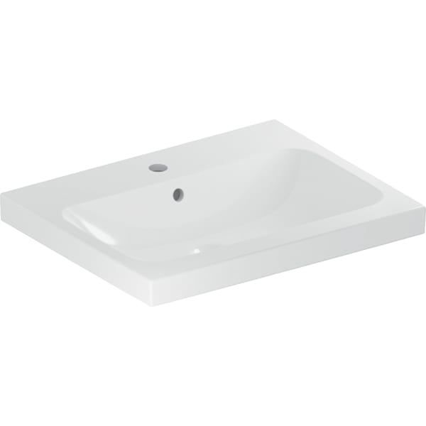 Geberit iCon Light Waschtisch 60x48cm mit Hahnloch, mit Überlauf, weiß