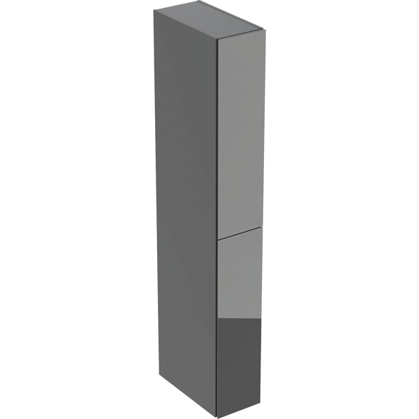 Geberit Hochschrank mit zwei Auszügen 24x180x48cm, lava matt/Glas lava