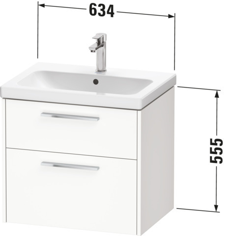DU D-Code 2.0 WTU Wandh. Schubk. 2, 634x555x460,Griff Chrom,Basalt Matt