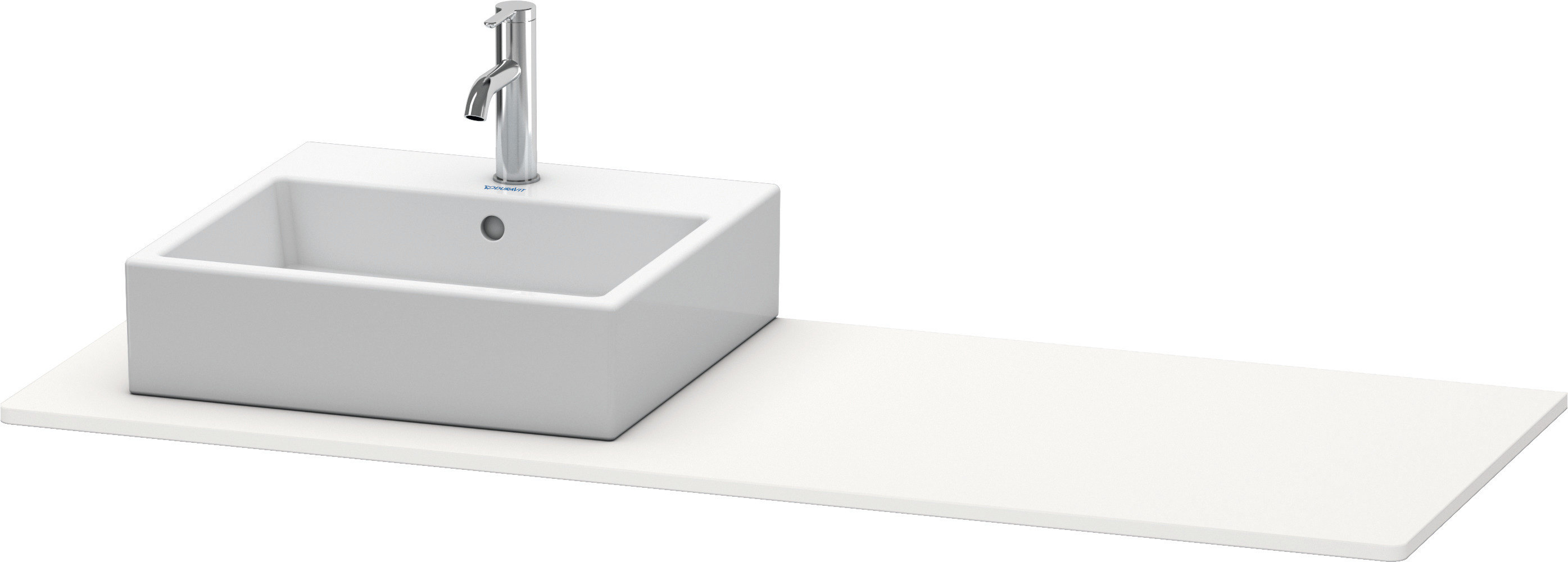 Duravit Konsole XSquare 16x1400x550mm 1 Ausschnitt, Weiß Seidenmatt