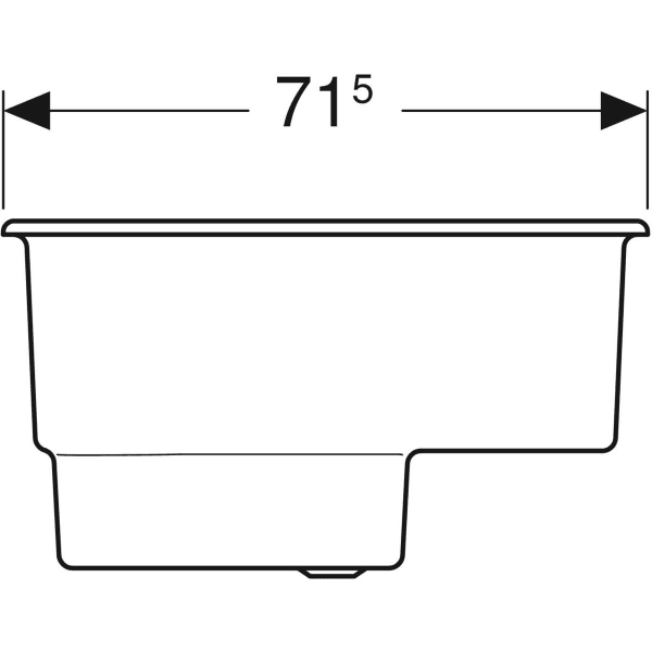 Geberit Bambini Sitzbadewanne 71,5x46,5x39,5cm, ohne Überlauf, weiß