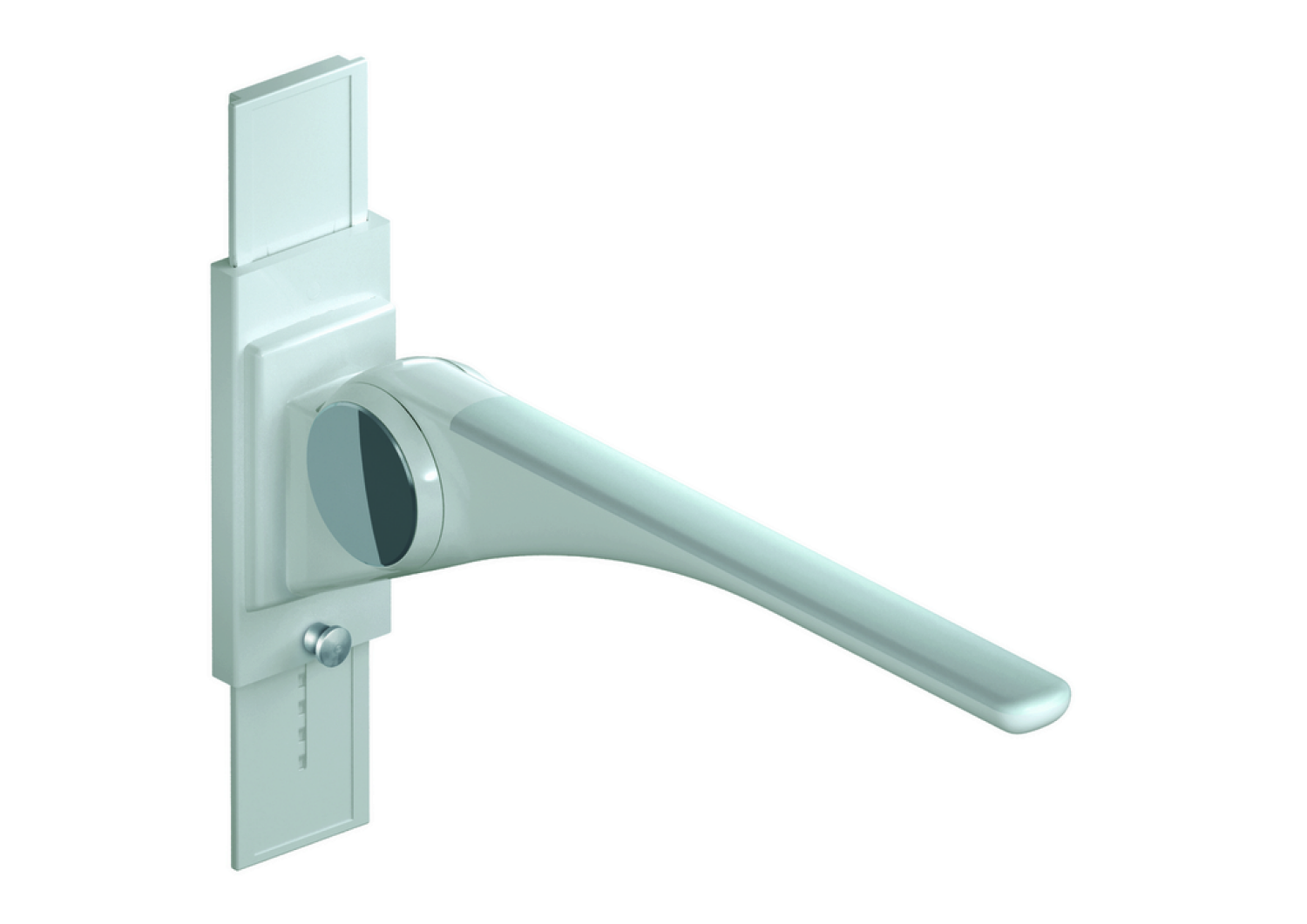 HEWI Stützklappgriff Basic,700 mm mit Höhenverstellung weiß hgl.- weiß mt