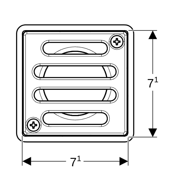 Geberit CleanPoint Rost, eckig, verschraubt 8 x 8 cm, mit Rostträger