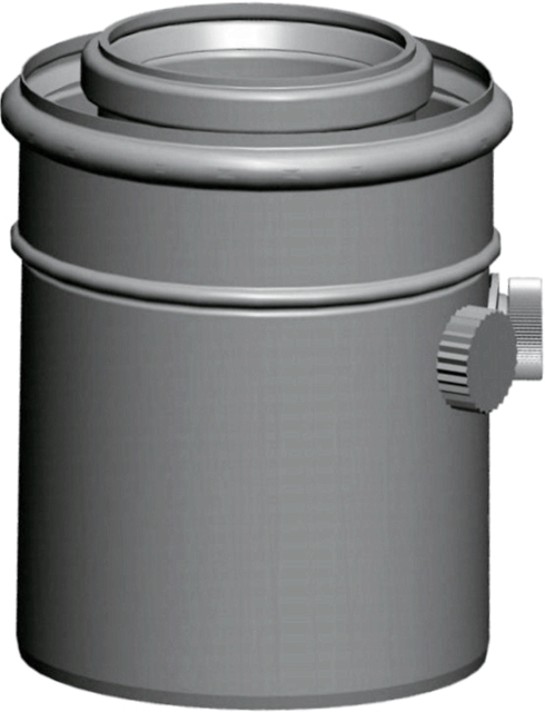 Wolf Anschluss-Adapter DN80/125 m. Meßstutzen, L:150mm, weiß steckbar Wolf Anschluss-Adapter DN80/125 m. Meßstutzen, L:150mm, weiß steckbar