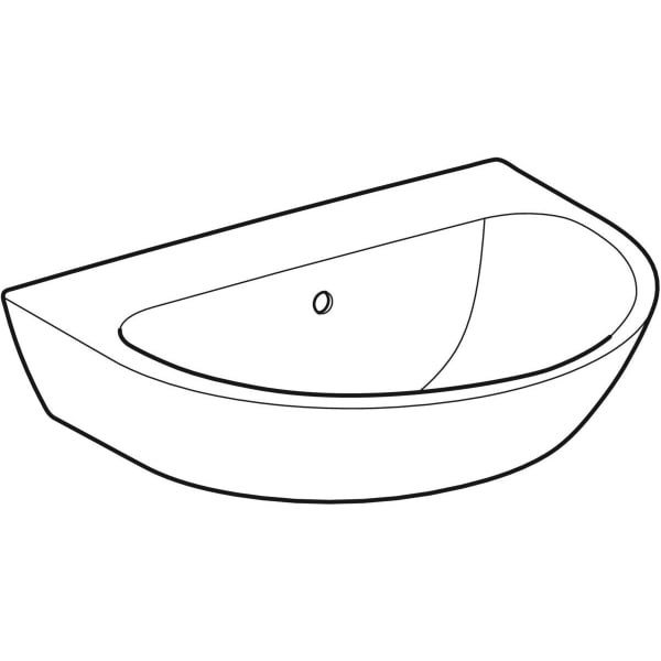 Geberit Renova Waschtisch, 60x48cm o. Hl., m. Ül., weiß, KeraTect