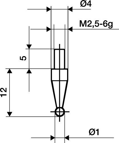 Messeins.D.1mm KGL M2,5 STA z.Messuhren KÄFER Messeins.D.1mm KGL M2,5 STA z.Messuhren KÄFER