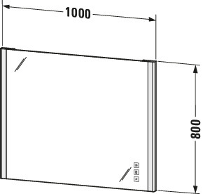 Duravit Spiegel Xsquare XS7013 Chrom 33x1000x800mm