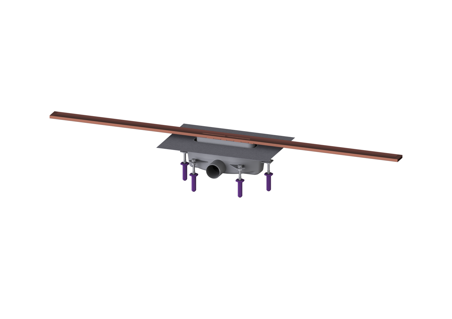 KESSEL-Duschrinne Linearis Infinity 90 L: 1200 mm, DN 50, Copper, gebürstet