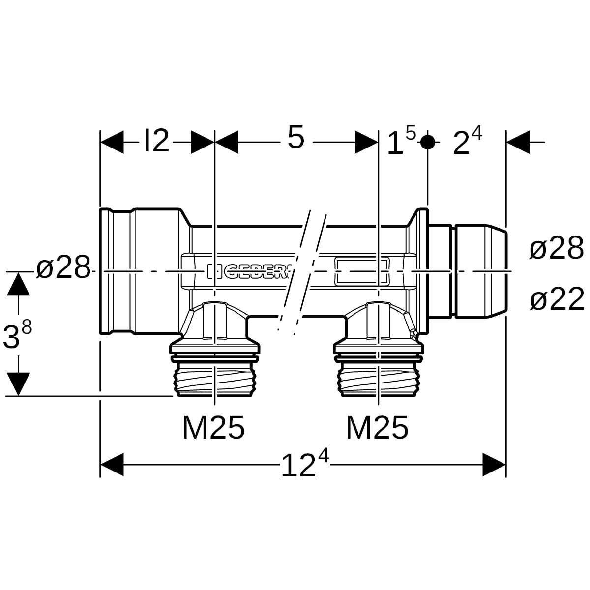 Geberit Verteiler zweifach mit Steckanschluss Ms M25