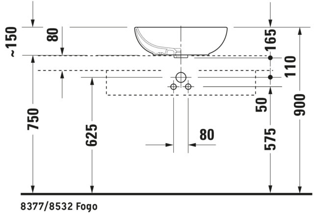 Duravit Aufsatzbecken 2nd floor Foster 495 mm mit ÜL ohne HLB, weiß WonderGliss