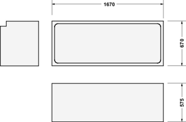 DU D-Code 2.0 Wannenträger 1670x670mm für Badewanne 700670