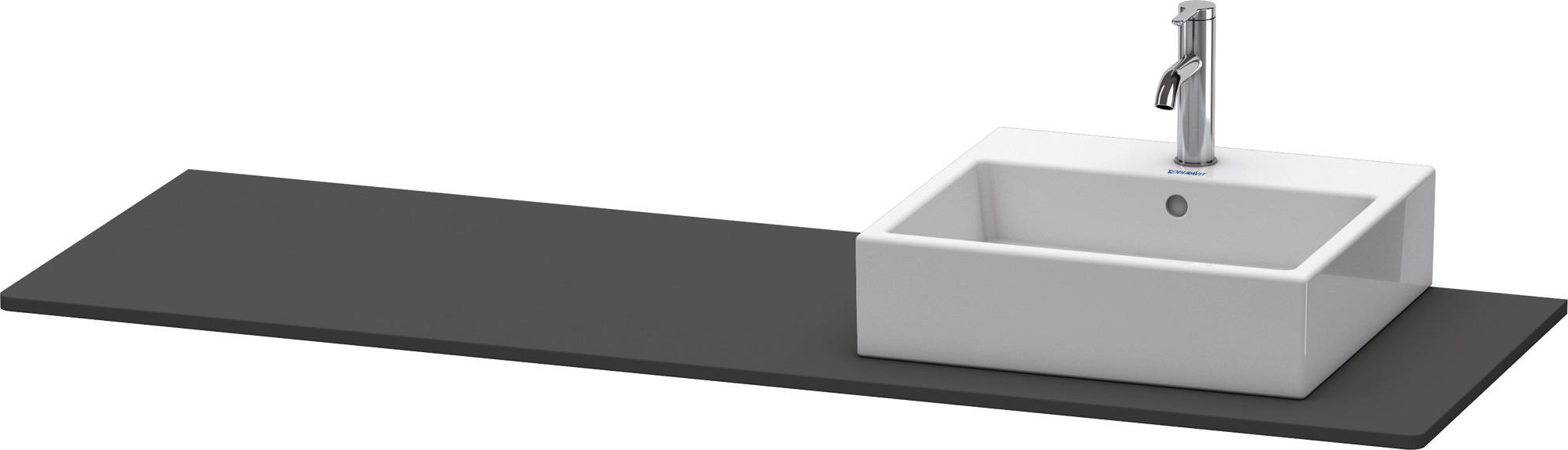 Duravit Konsole XSquare m. Ausschnitt rechts 16x1600x550mm, Graphit Supermatt