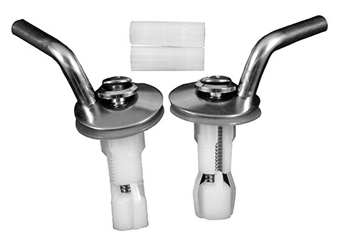 Duravit Scharnier-Set für WC-Sitz ohne Absenkautomatik, Edelstahl, 0061611000