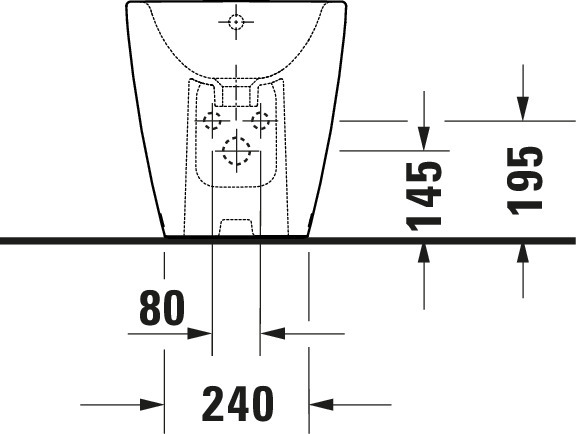 Duravit Standbidet D-Neo, 580mm, Weiß mit ÜL, mit HLB, 1 HL, BTW