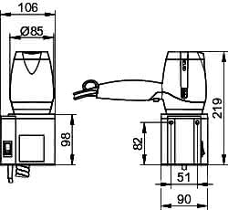 KEUCO Haartrockner Plan 14995, verchromt/schwarzgrau, mit Halter