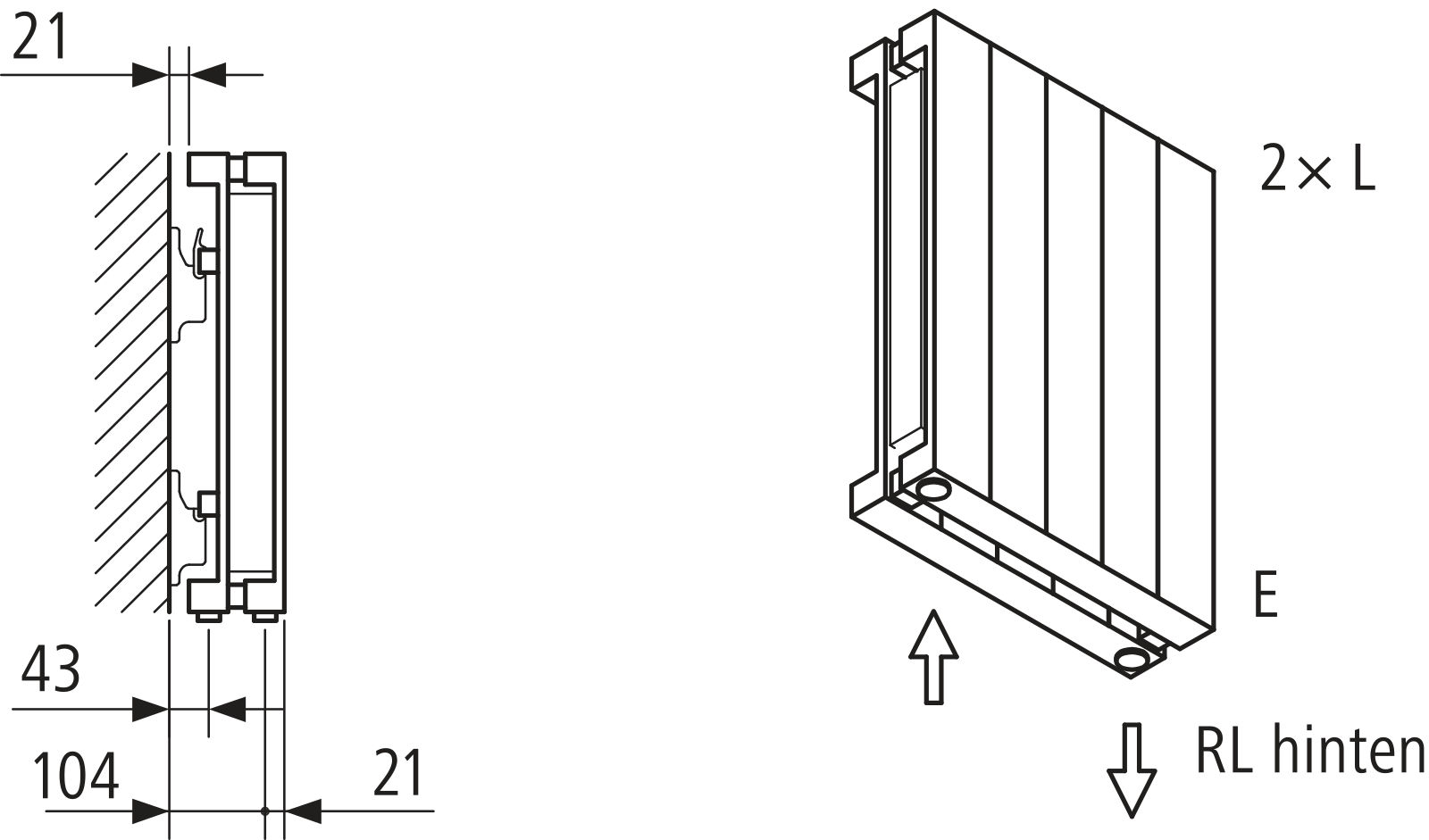 Kermi Heizwand HVN Typ20 BH3600x104x1190 QN6474, RAL9016, 6 bar, ANB12
