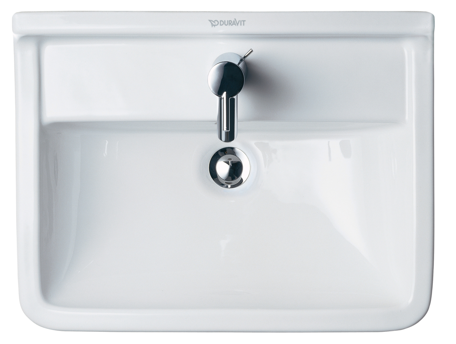 DU Waschtisch Starck 3 550 mm mit ÜL, mit HLB, 1 HL, weiß