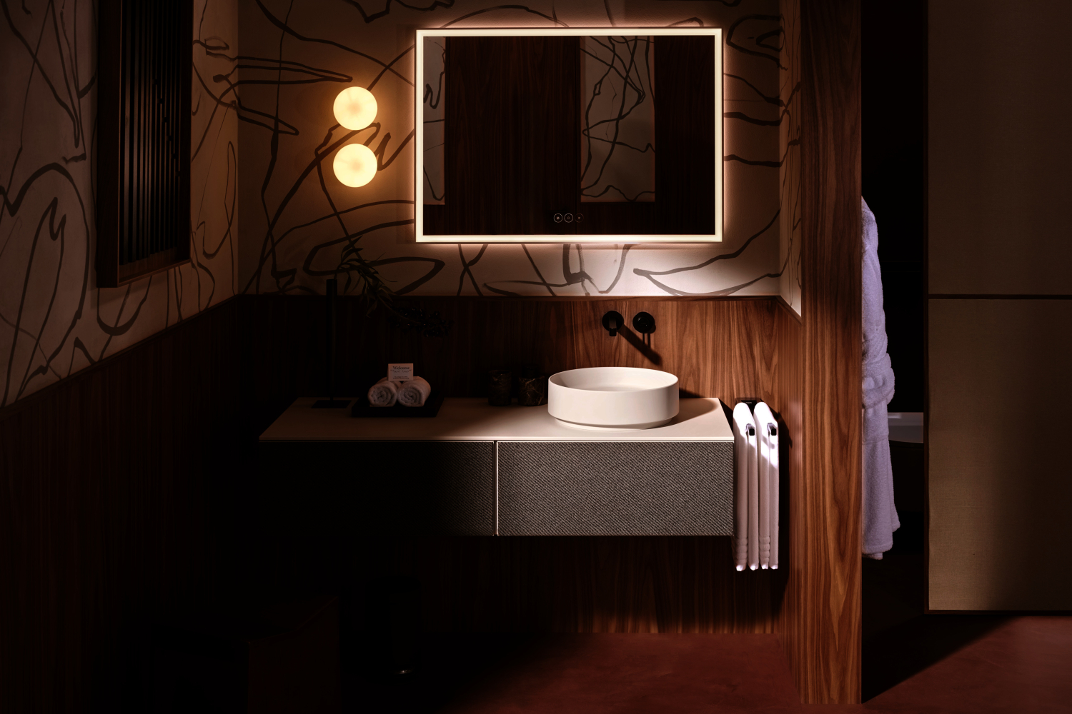 Hansgrohe 2-Loch Waschtischmischer Unterputz Finoris F-Set langer Auslauf mattschwarz