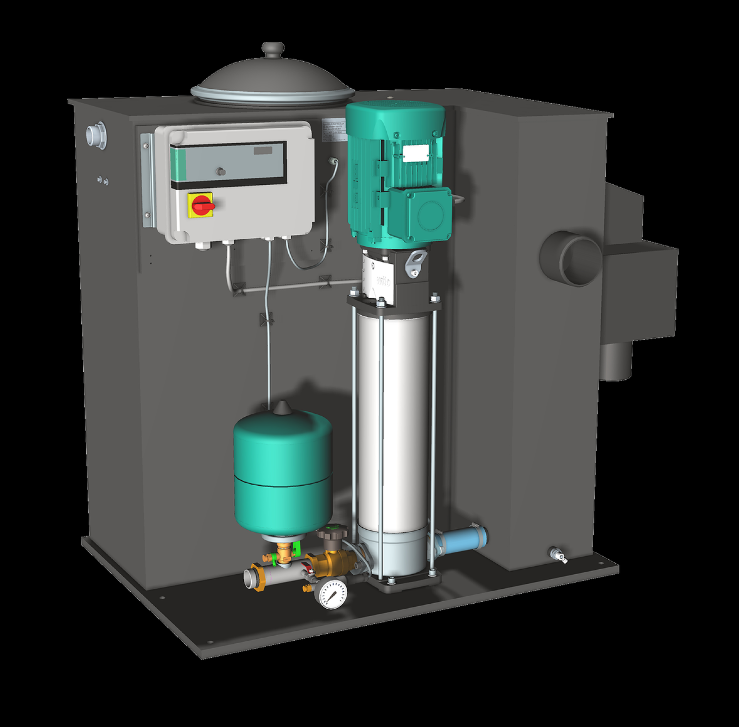 Wilo Einzelpumpenanlage Economy CO/T-1 Helix V 608/EC,G11/4/G11/4,1.5kW