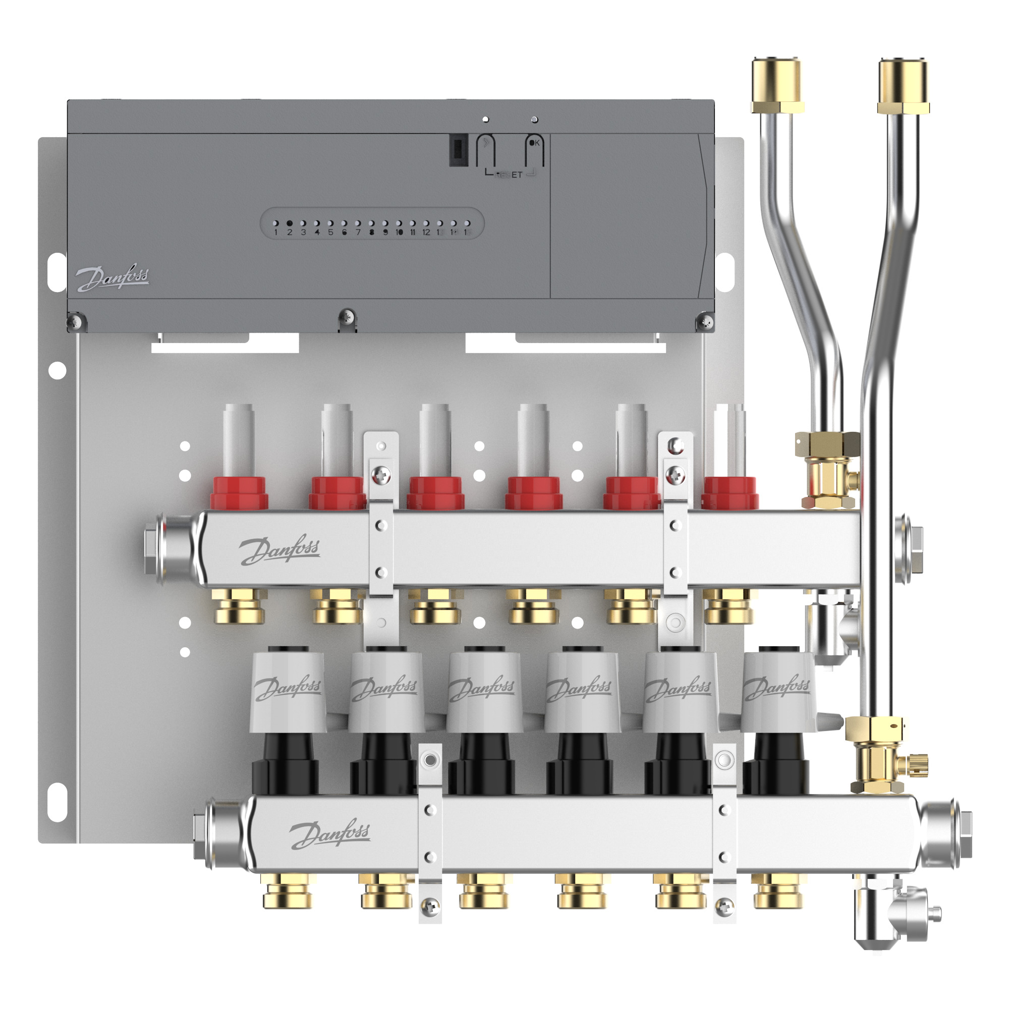 Danfoss Heizkreisverteiler Typ SGCi 6 HK u. Icon2 Hauptregler, TWA-A 230V