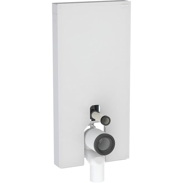 Geberit Monolith Plus Sanitärmodul für SWC 101cm, Glas weiß / Aluminium gebürstet