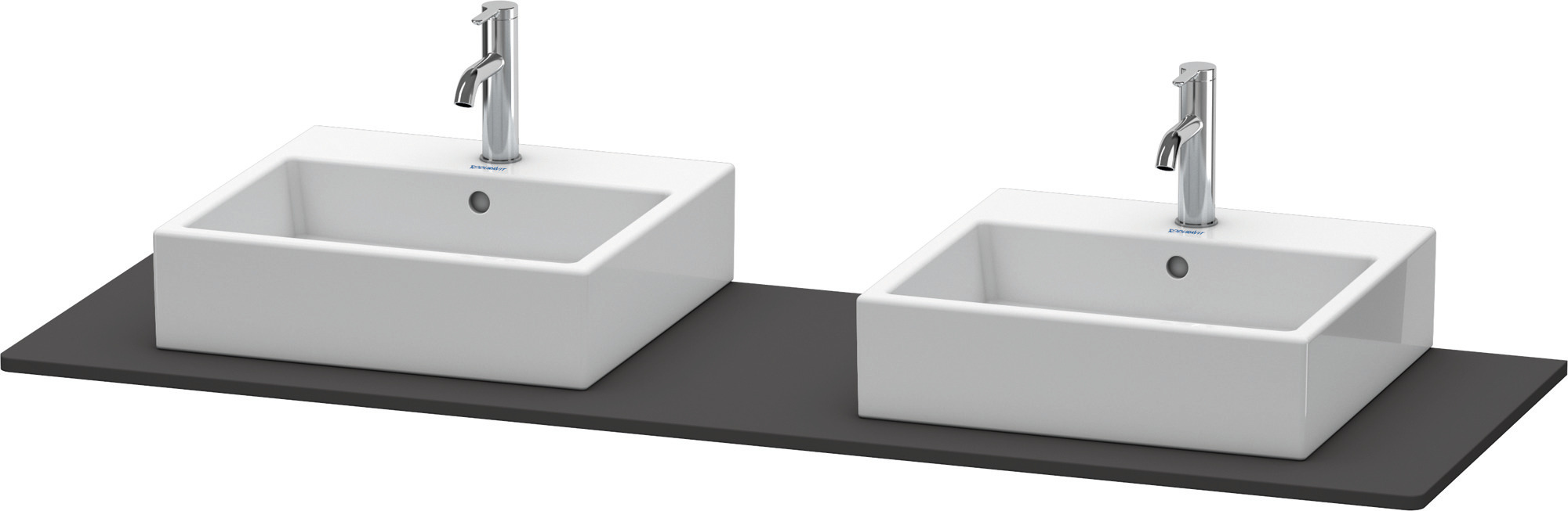 Duravit Konsole XSquare mit zwei Ausschnitten 16x1600x550mm, Graphit Supermatt
