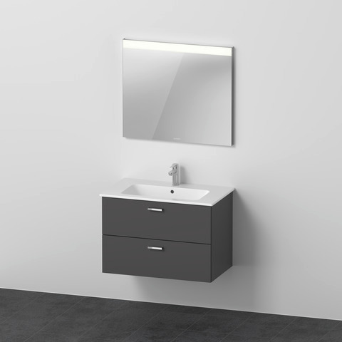 DU XBase Möbel-Set 830x490mm, WT,WTU m. Schubk.2, Spiegel, Graphit Matt