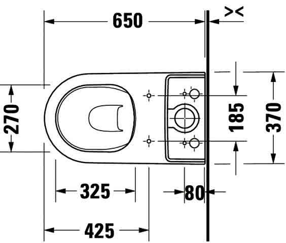 DU SWC Kombi D-Neo 650mmm, Weiß rimless, f.SPK, TS, Abgang Vario
