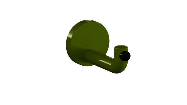 HEWI Wandhaken Ser 477 d:70mm, Türpuffer schwarz apfelgrün