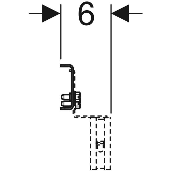 Geberit Duofix Befestigung f. mittigen Ablauf zwischen zwei Elementen für Waschtisch
