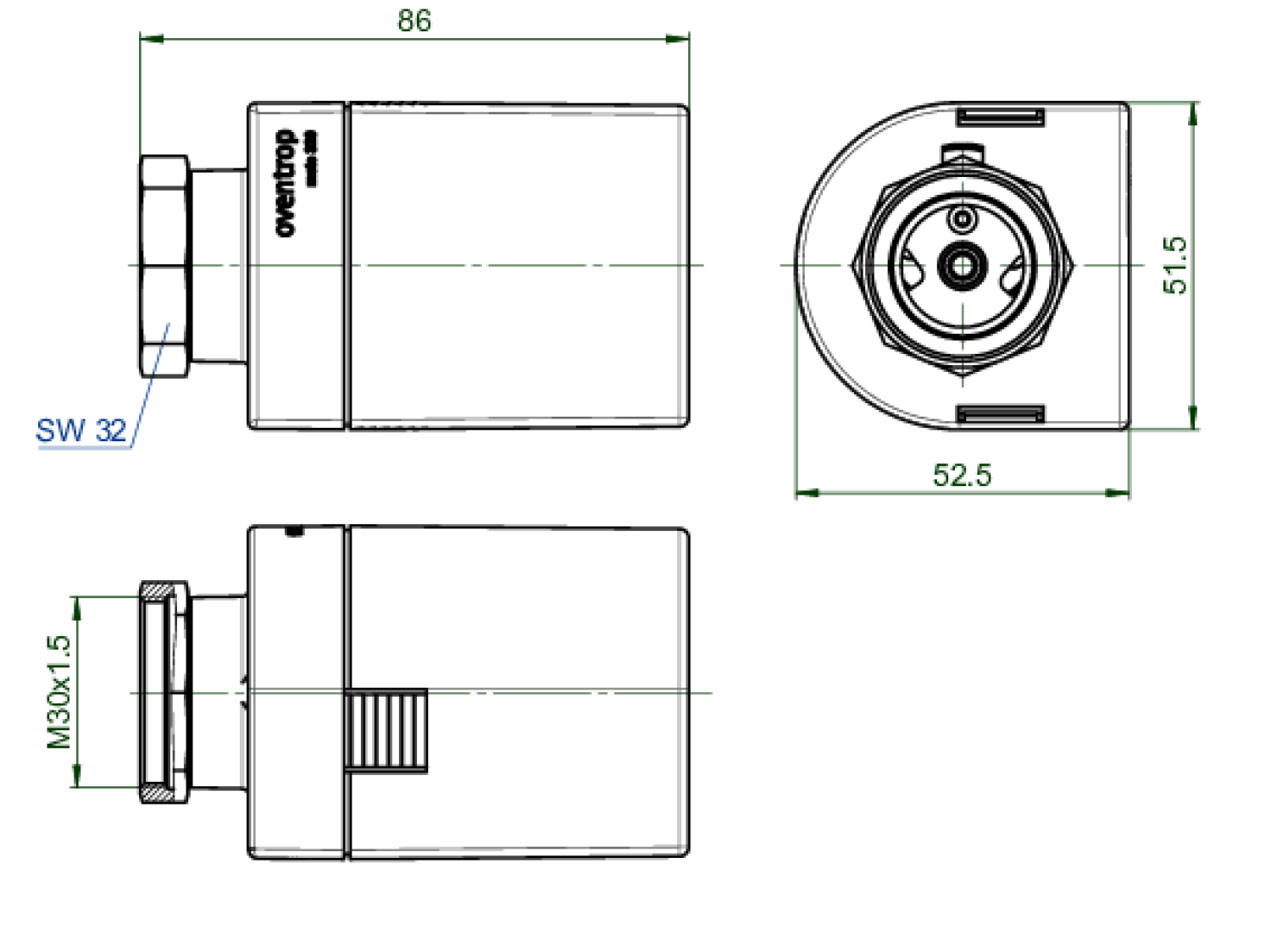 OVENTROP-"mote 320" Funk-Stellantrieb batteriebetrieben, für R-Tronic