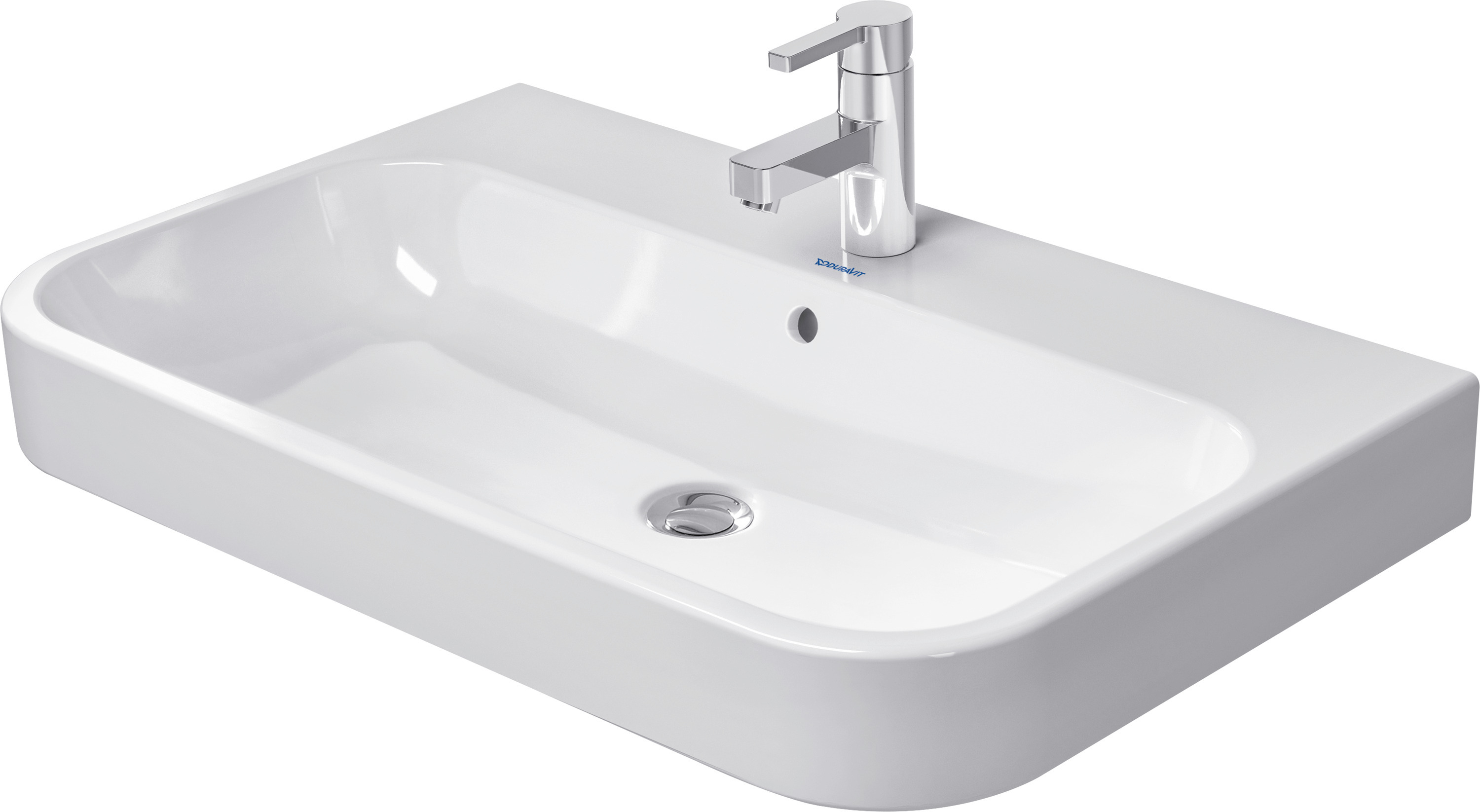 DU Möbelwaschtisch Happy D.2 800 mm m.ÜL, m.HLB, 1 HL, geschl., weiß