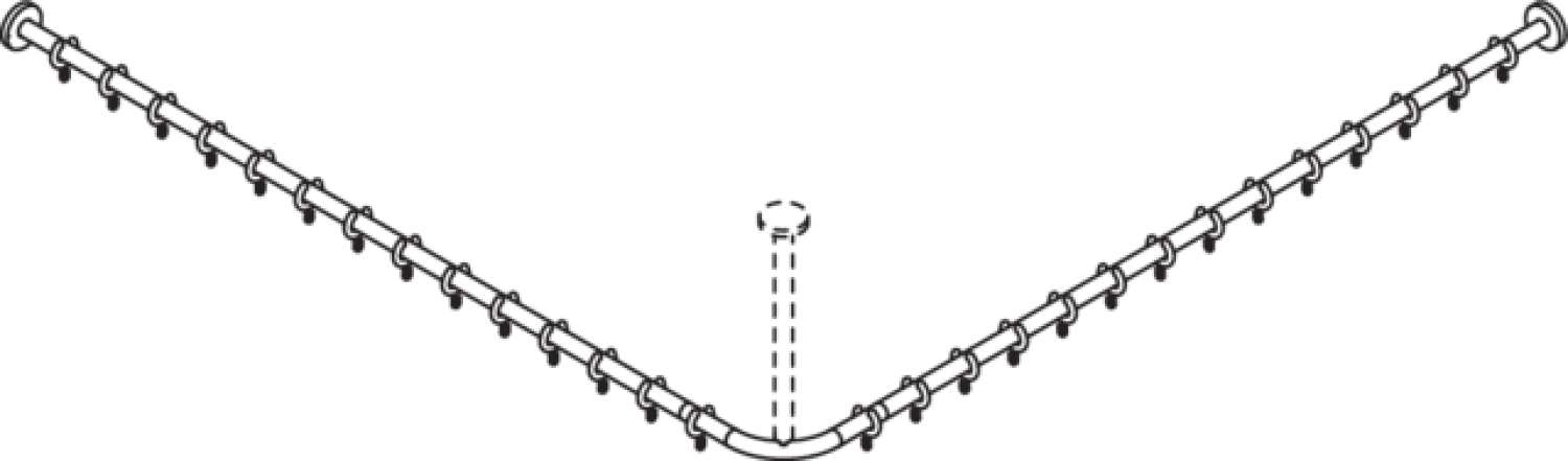 HEWI VH-Stange, d:25,A1/A2=1487, 28 Ringe, chrom