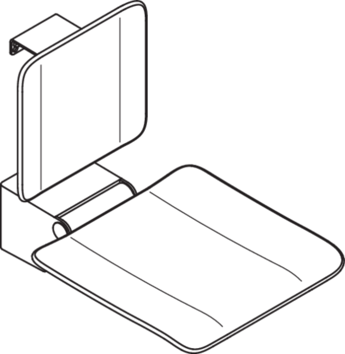 HEWI Klappsitz, 450x650, BS, schliff Sitzf. Kst. signalweiß