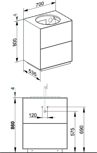 KE WUB Standm. Edition Lignatur 33370 Vari.-WT 2 Ausz. Eiche/Ker. Bslt